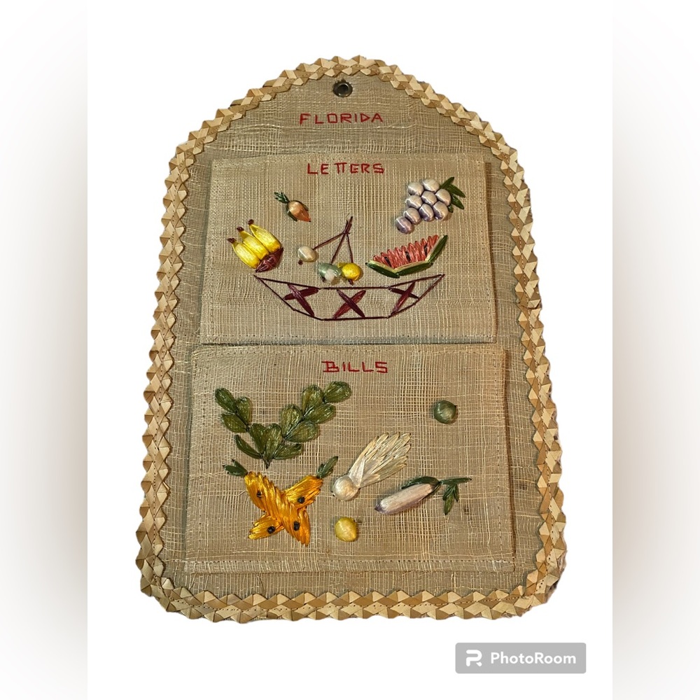 Boho mail holder. Good vintage condition